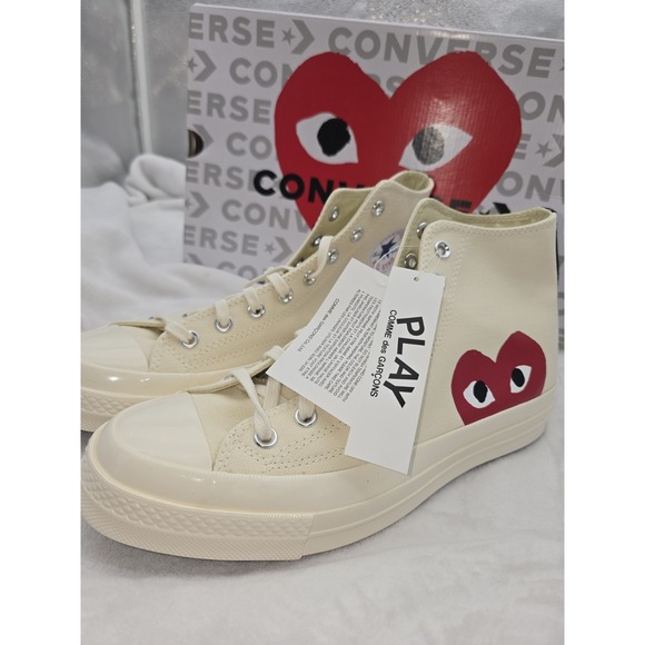 CdG PLAY x Converse Unisex Chuck Taylor All Star Peek-A-Boo High-Top Sneakers - Picture 3 of 9